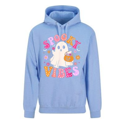 Spooky Vibes Ghost Retro Groovy Halloween Women Unisex Surf Hoodie