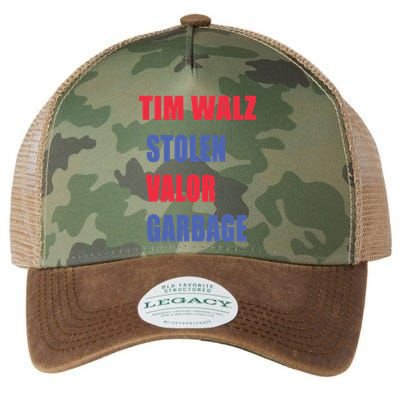 Stolen Valor Garbage Tim Walz Legacy Tie Dye Trucker Hat