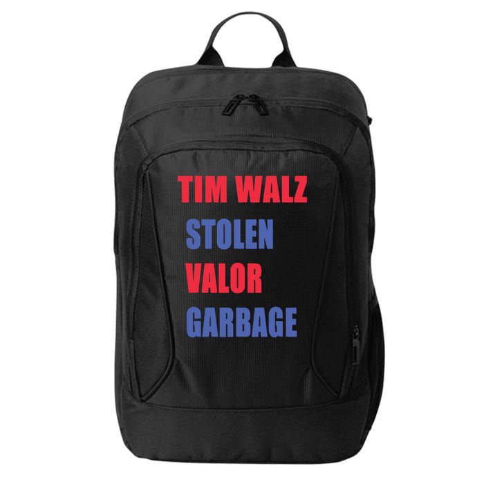 Stolen Valor Garbage Tim Walz City Backpack