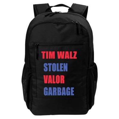 Stolen Valor Garbage Tim Walz Backpack