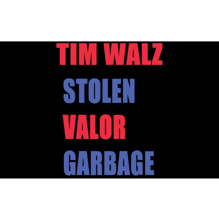 Stolen Valor Garbage Tim Walz Bumper Sticker