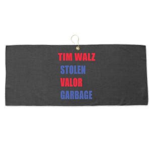 Stolen Valor Garbage Tim Walz Large Microfiber Waffle Golf Towel