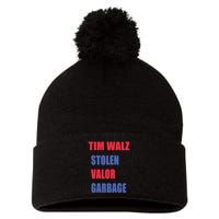 Stolen Valor Garbage Tim Walz Pom Pom 12in Knit Beanie