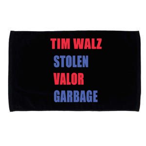 Stolen Valor Garbage Tim Walz Microfiber Hand Towel