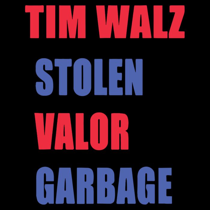 Stolen Valor Garbage Tim Walz Cropped Pullover Crew