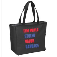 Stolen Valor Garbage Tim Walz Zip Tote Bag