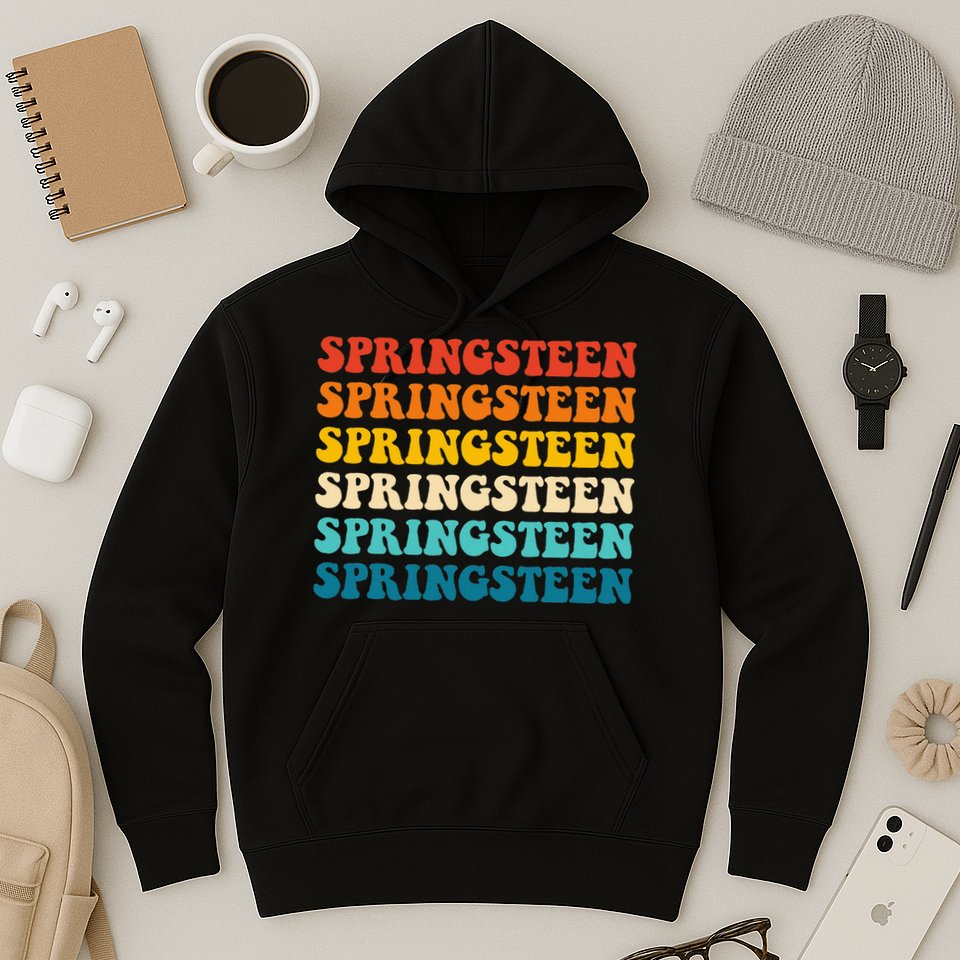 Springsteen Vintage Groovy Retro Party Everyday Casual Hoodie