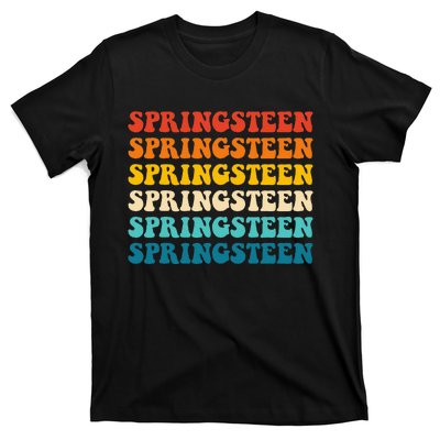 Springsteen Vintage Groovy Retro Party Everyday Casual T-Shirt