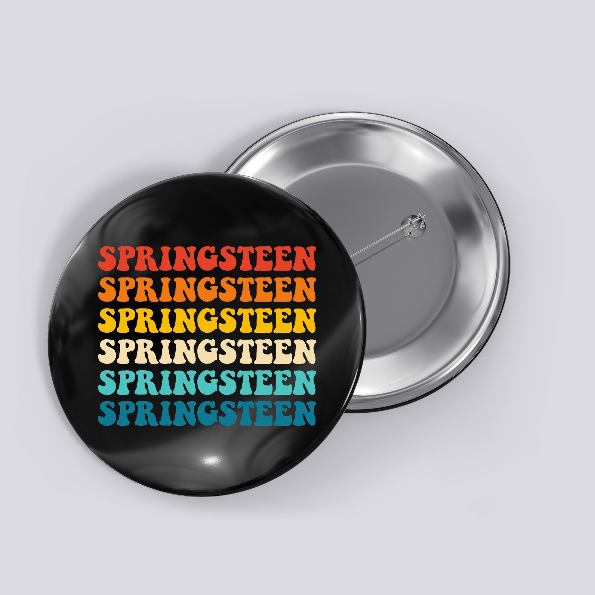 Springsteen Vintage Groovy Retro Party Everyday Casual Button