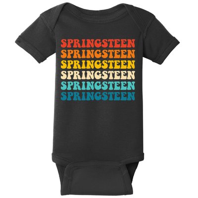 Springsteen Vintage Groovy Retro Party Everyday Casual Baby Bodysuit