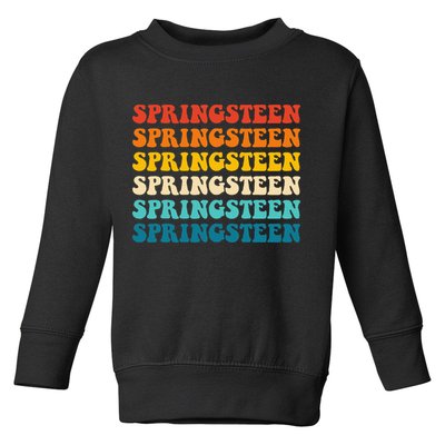 Springsteen Vintage Groovy Retro Party Everyday Casual Toddler Sweatshirt