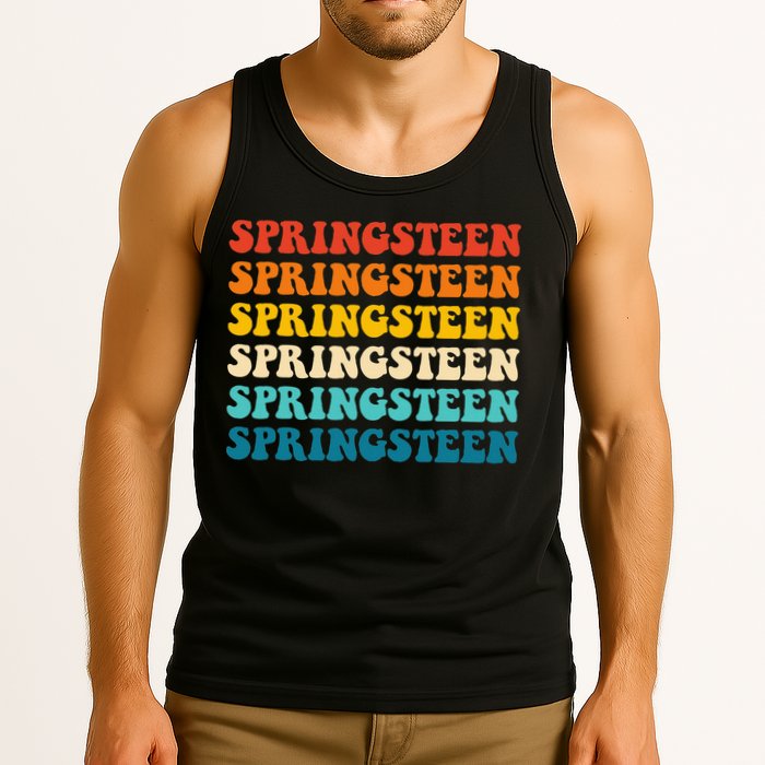 Springsteen Vintage Groovy Retro Party Everyday Casual Tank Top
