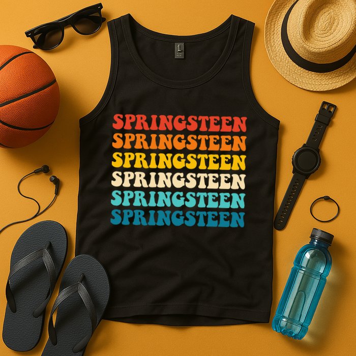 Springsteen Vintage Groovy Retro Party Everyday Casual Tank Top