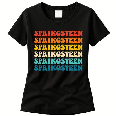 Springsteen Vintage Groovy Retro Party Everyday Casual Womens T-Shirt