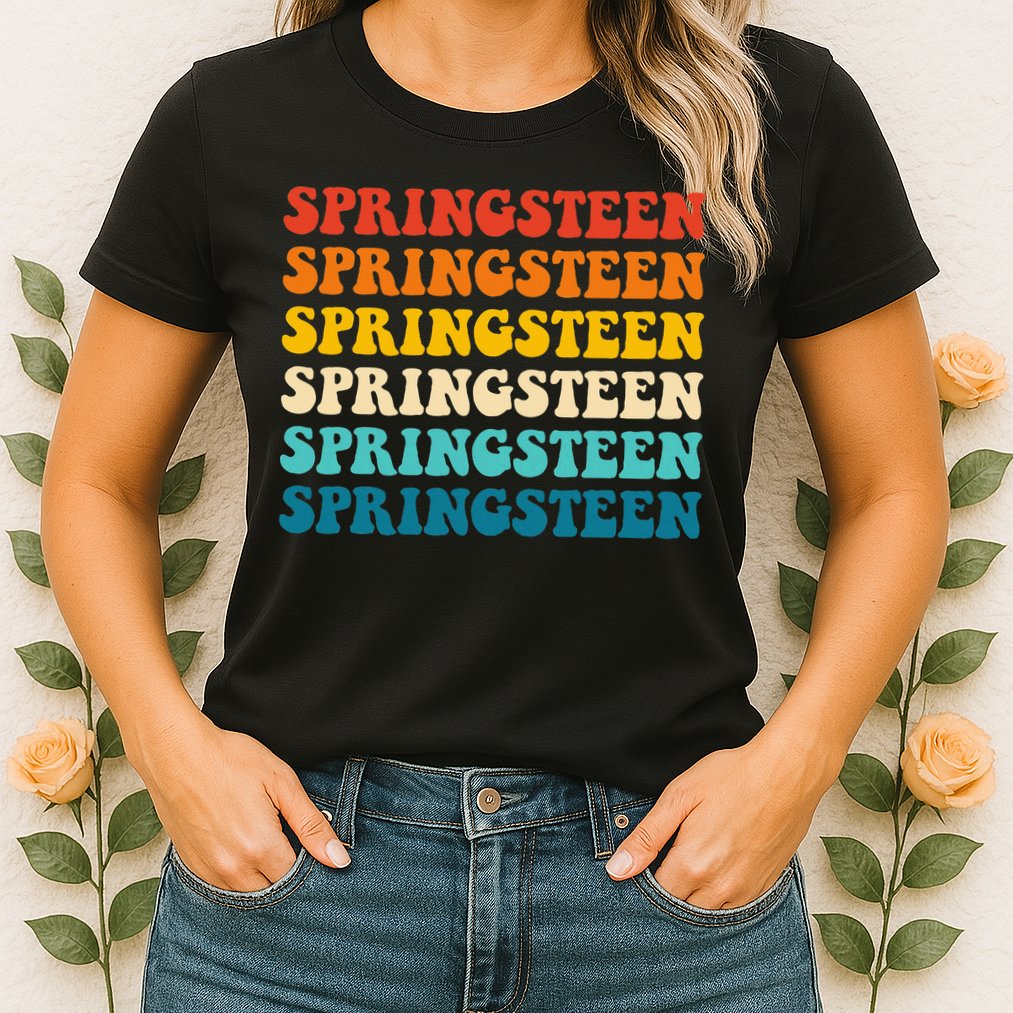 Springsteen Vintage Groovy Retro Party Everyday Casual Womens T-Shirt