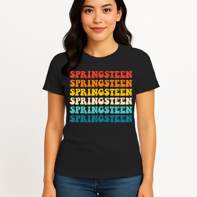Springsteen Vintage Groovy Retro Party Everyday Casual Womens T-Shirt