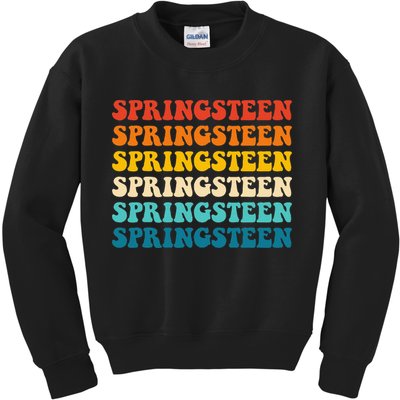 Springsteen Vintage Groovy Retro Party Everyday Casual Kids Sweatshirt