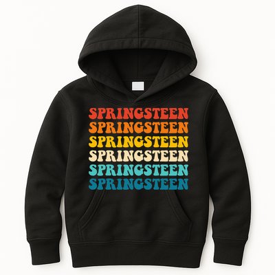Springsteen Vintage Groovy Retro Party Everyday Casual Kids Hoodie