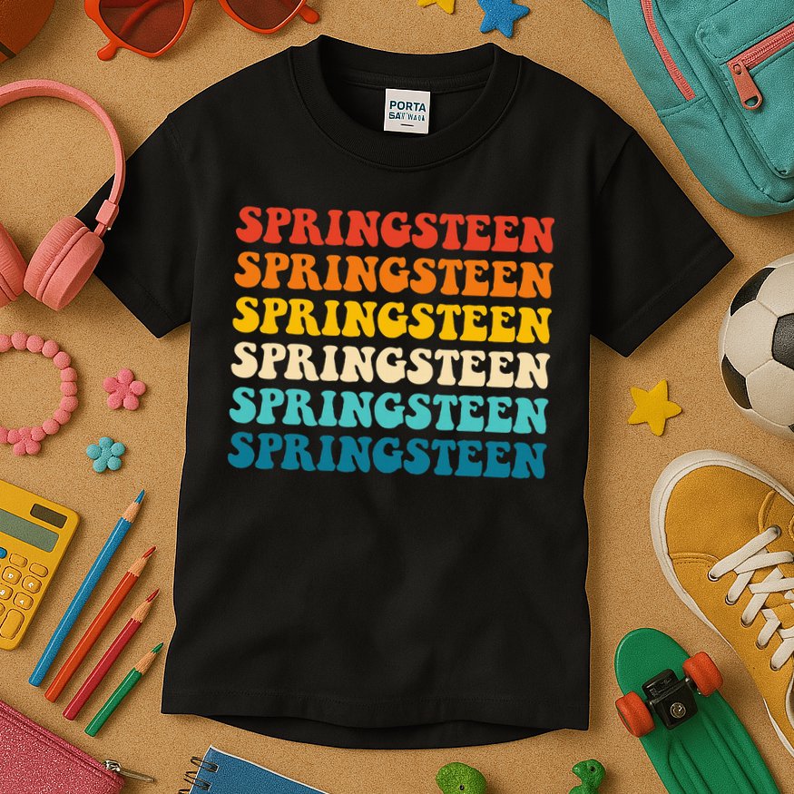 Springsteen Vintage Groovy Retro Party Everyday Casual Kids T-Shirt