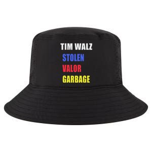 Stolen Valor Garbage Tim Walz Cool Comfort Performance Bucket Hat