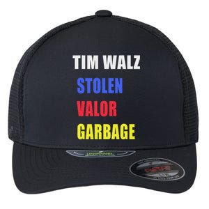 Stolen Valor Garbage Tim Walz Flexfit Unipanel Trucker Cap