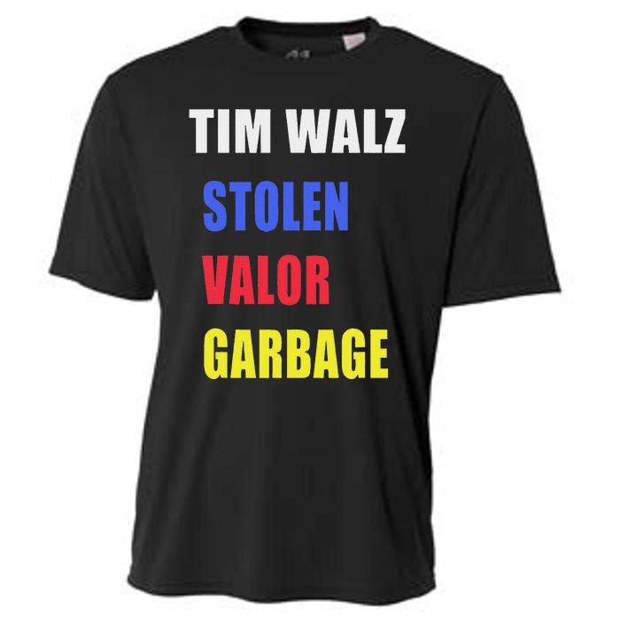 Stolen Valor Garbage Tim Walz Cooling Performance Crew T-Shirt