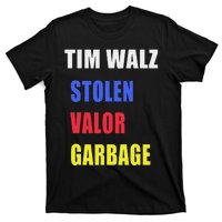 Stolen Valor Garbage Tim Walz T-Shirt