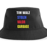 Stolen Valor Garbage Tim Walz Sustainable Bucket Hat