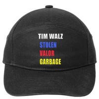 Stolen Valor Garbage Tim Walz 7-Panel Snapback Hat