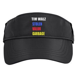 Stolen Valor Garbage Tim Walz Adult Drive Performance Visor