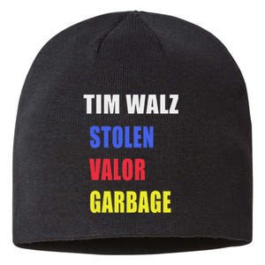 Stolen Valor Garbage Tim Walz Sustainable Beanie