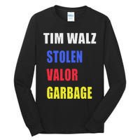 Stolen Valor Garbage Tim Walz Tall Long Sleeve T-Shirt