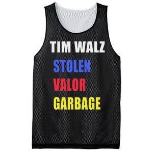 Stolen Valor Garbage Tim Walz Mesh Reversible Basketball Jersey Tank