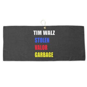 Stolen Valor Garbage Tim Walz Large Microfiber Waffle Golf Towel