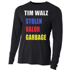 Stolen Valor Garbage Tim Walz Cooling Performance Long Sleeve Crew