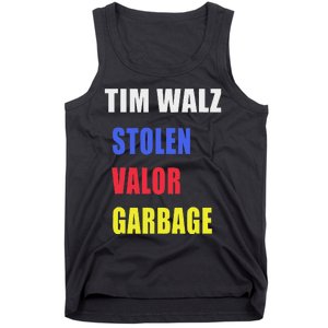 Stolen Valor Garbage Tim Walz Tank Top