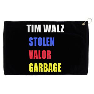 Stolen Valor Garbage Tim Walz Grommeted Golf Towel