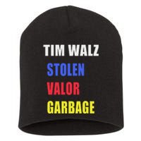 Stolen Valor Garbage Tim Walz Short Acrylic Beanie