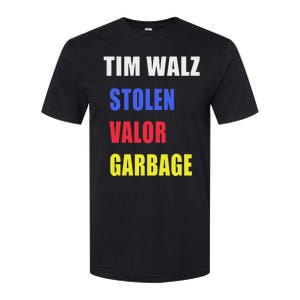 Stolen Valor Garbage Tim Walz Softstyle CVC T-Shirt