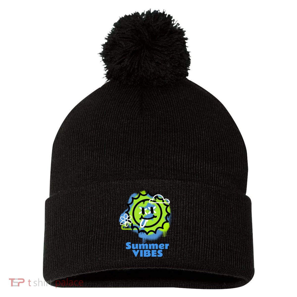 Summer Vibes Gift Pom Pom 12in Knit Beanie