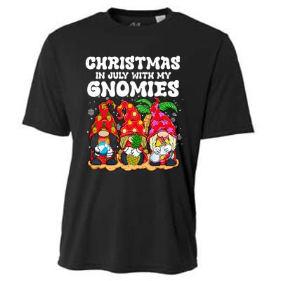 Summer Vacation Gnomes Lover Funny Christmas In July Cooling Performance Crew T-Shirt