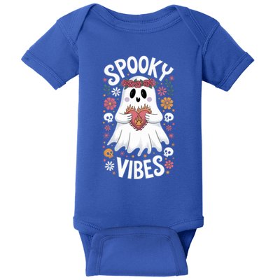 Spooky Vibes Ghost Retro Meaningful Gift Baby Bodysuit