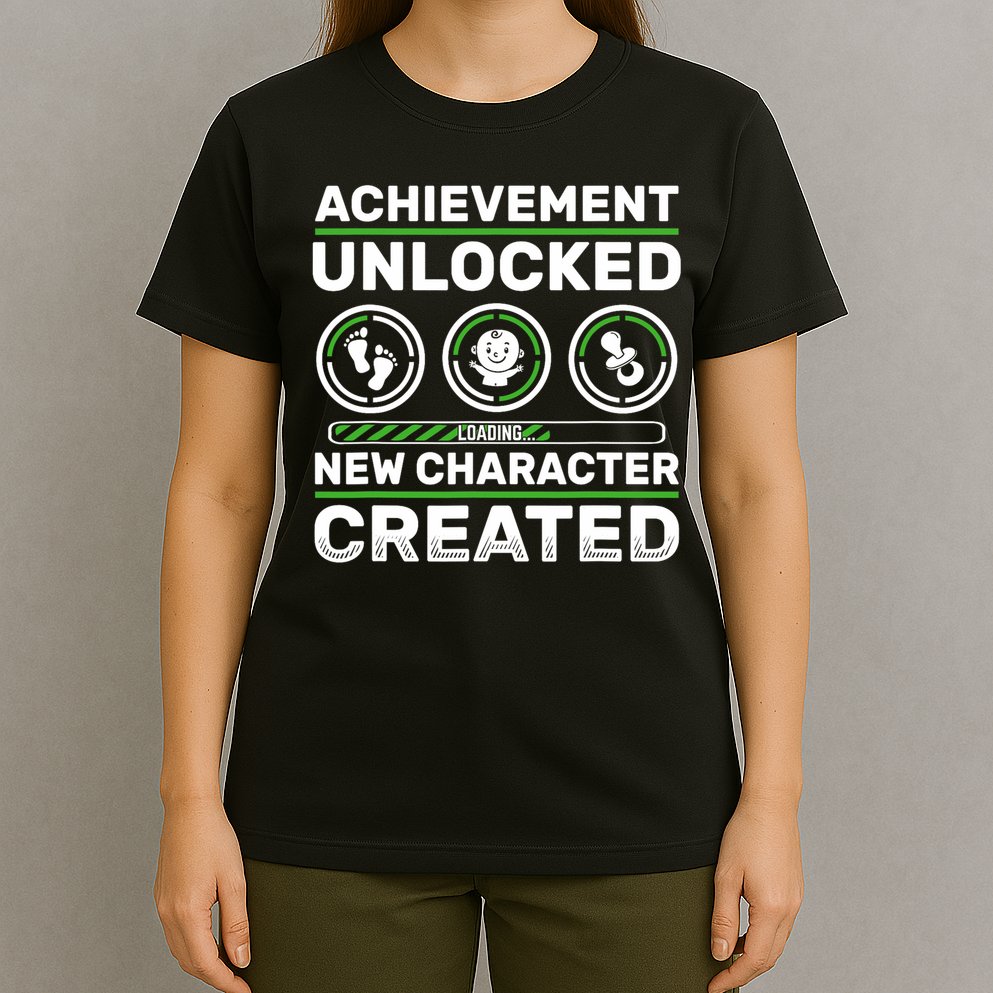 Schwangerschaft Verknden Geschenk Zocker New Character Created Pregnancy Announcement Dad Gamer  T-Shirt