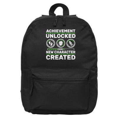 Schwangerschaft Verknden Geschenk Zocker New Character Created Pregnancy Announcement Dad Gamer  16 in Basic Backpack