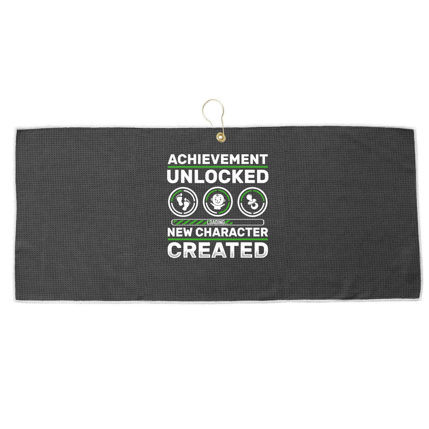 Schwangerschaft Verknden Geschenk Zocker New Character Created Pregnancy Announcement Dad Gamer  Large Microfiber Waffle Golf Towel