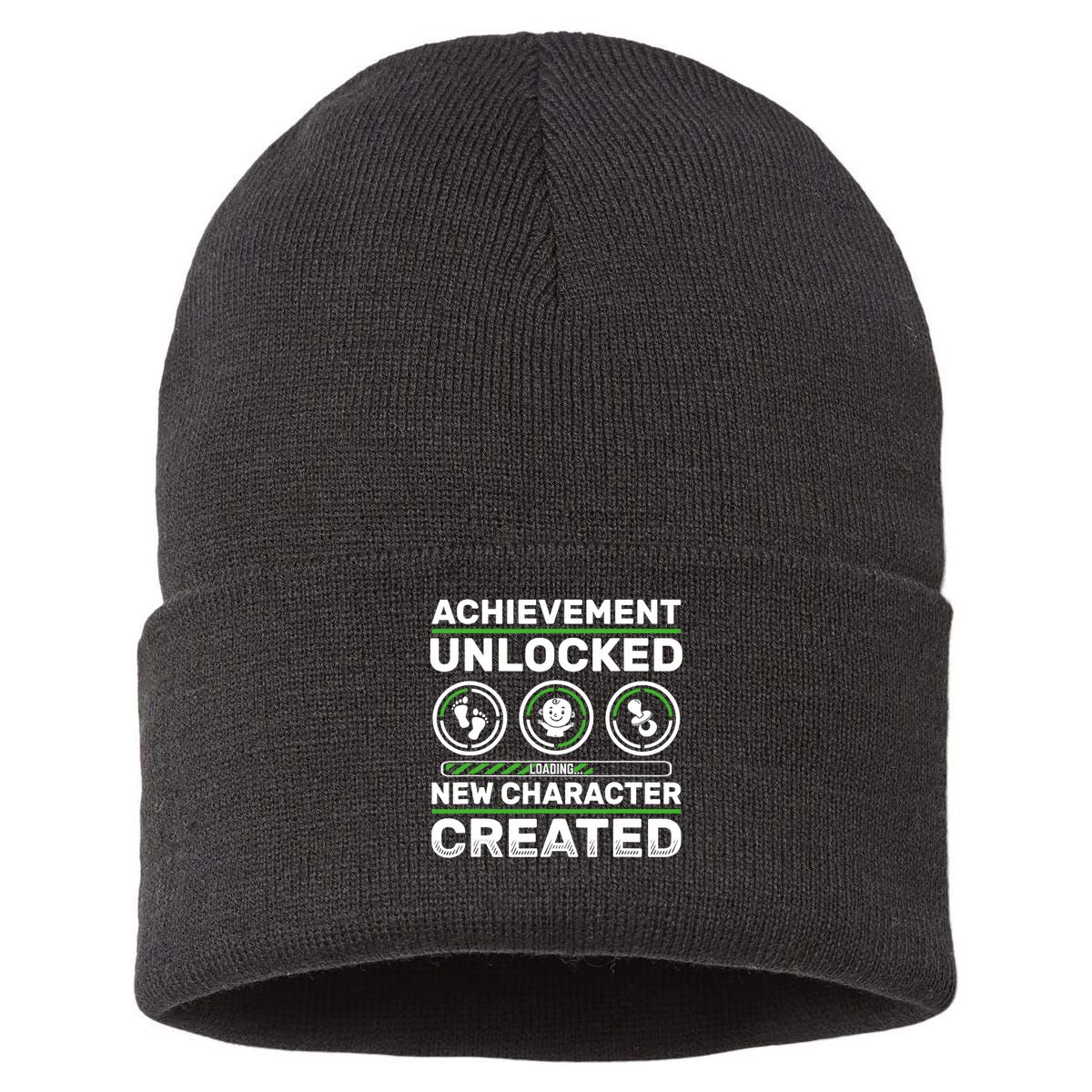 Schwangerschaft Verknden Geschenk Zocker New Character Created Pregnancy Announcement Dad Gamer  Sustainable Knit Beanie