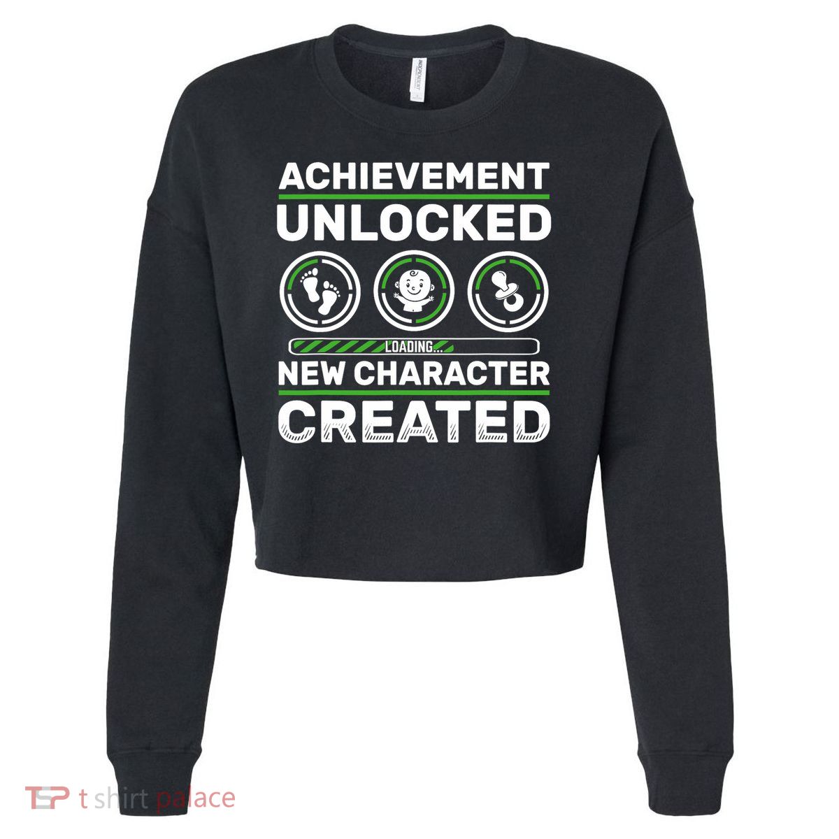 Schwangerschaft Verknden Geschenk Zocker New Character Created Pregnancy Announcement Dad Gamer  Cropped Pullover Crew