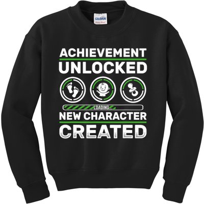 Schwangerschaft Verknden Geschenk Zocker New Character Created Pregnancy Announcement Dad Gamer  Kids Sweatshirt