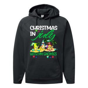 Summer Vacation Gnomes Christmas In July With My Gnomies Performance Fleece Hoodie