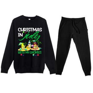 Summer Vacation Gnomes Christmas In July With My Gnomies Premium Crewneck Sweatsuit Set